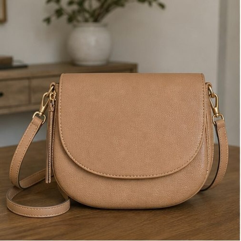 Camel Faux Leather Bag